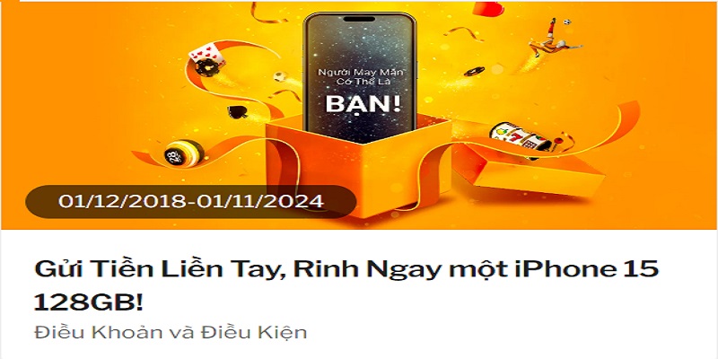 Nạp tiền lần đầu trúng iphone 15 128GB